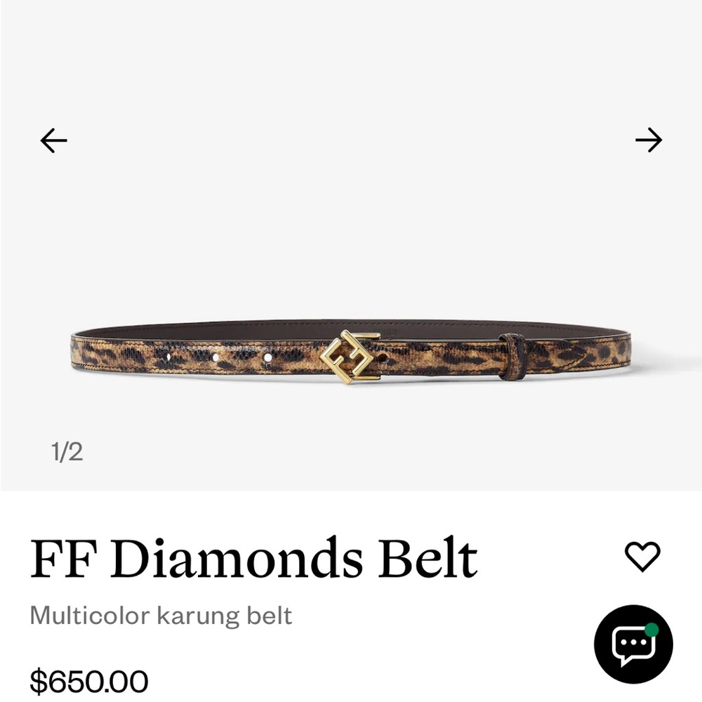 Fendi Multicolor FF Diamonds Belt